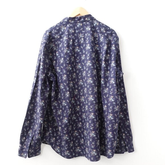 RALPH LAUREN Denim Supply Shirt Extra Large Mens Navy Floral Hawaiian Camp XXL - Picture 4 of 10